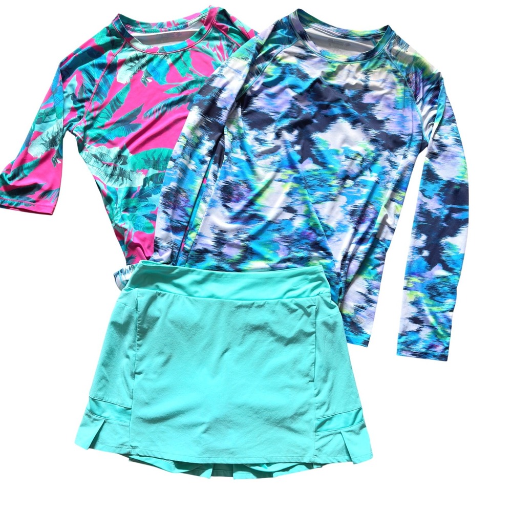 Nike Golf Skort Reel Legends SunShield Bundle Small UPF Resort Pickleball 3 Pc